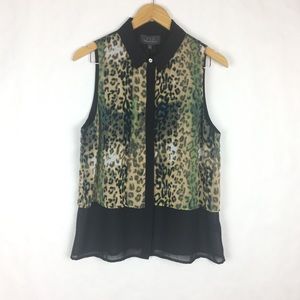 PJK Patterson J. Kincaid Sleeveless Button Down L